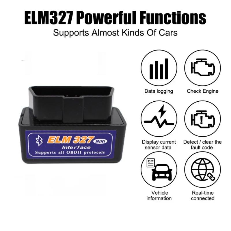 2026 Tragbarer Bluetooth 5.1 ELM327 V2.1/V1.5 OBD2 Scanner Auto Diagnosewerkzeug Code-Leser-Werkzeug für Android/iOS/Windows