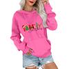 Women's Casual Comfortable Neck Hooded Long Sleeve Christmas Print Warm Sweatshirt
