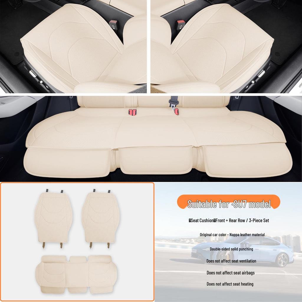 Four Seasons Universal Napa Leather Seat Cover for Xiaomi SU7 - Breathable Protective Cushion Accessory