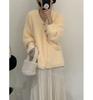 Women's Mid-Length V-Neck Mink Cashmere Cardigan Coat - Autumn/Winter