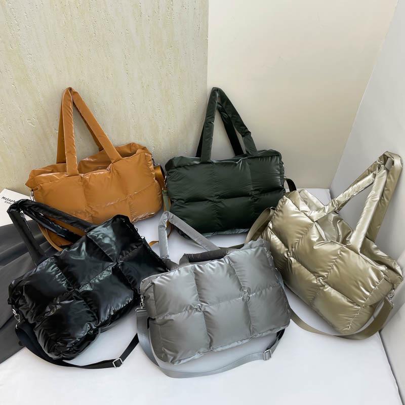 Women's Soft Puffer Tote Bag - Warm, Large Capacity, Handheld & Single Shoulder Options