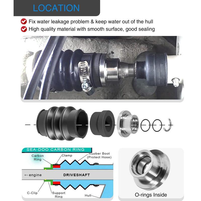For Sea Doo Carbon Seal Drive Line Rebuild Kit & Boot All Outboard 717 720 787 800 951 SPX XP GTX GSX Boat Accessories