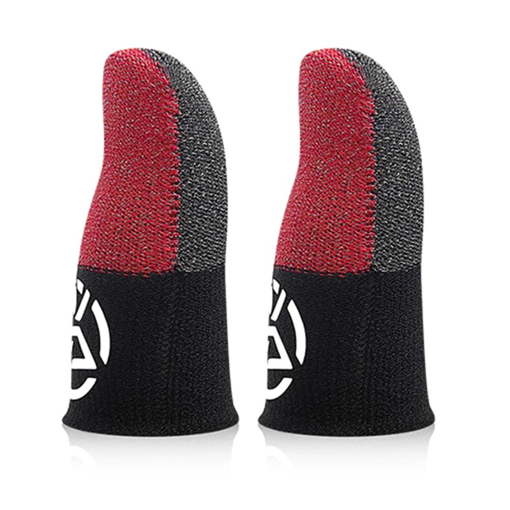 

1 Pair Finger Cots Cover 24-Pin Sensitive 0.3mm Finger Cover Game Anti Slip Touch Screen Thumb Gloves Breathable for PUBG Mobile червоний