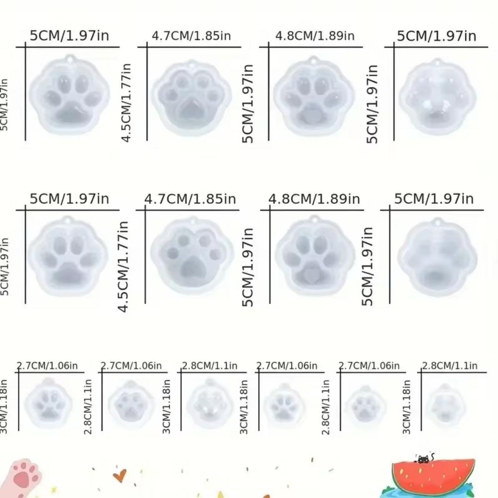 14Pcs Cute Cat Paw Candle DIY Silicone Mold Aromatherapy Candle Soap Making Mold Resin Molds Home Decoration