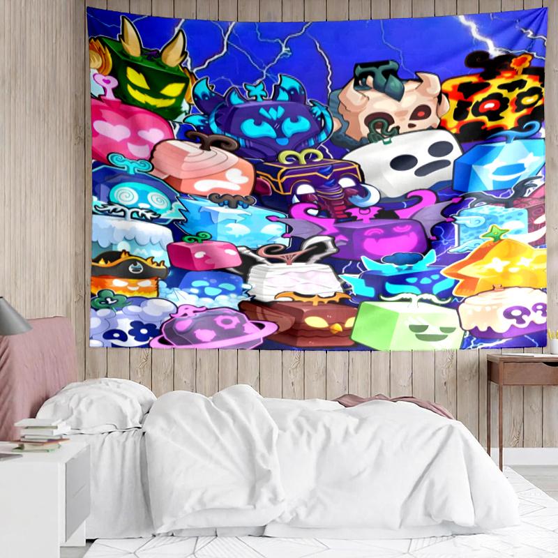 Blox fruit Wall Hanging Tapestry Wall Cloth Tapestries Decor Wall Bedroom Decoration