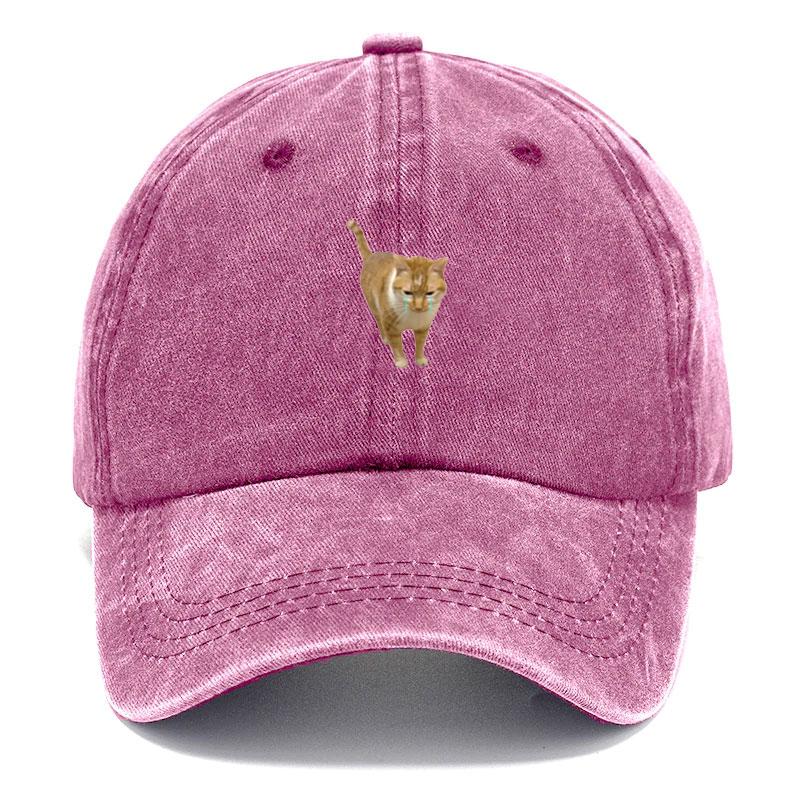 Personalisierbare Vintage-Waschbaumwoll-Baseballkappe für Herren Lustiges Meme-Muster Modische Dad-Cap Verstellbar Lässig für den täglichen Gebrauch Streetwear-Hut pink