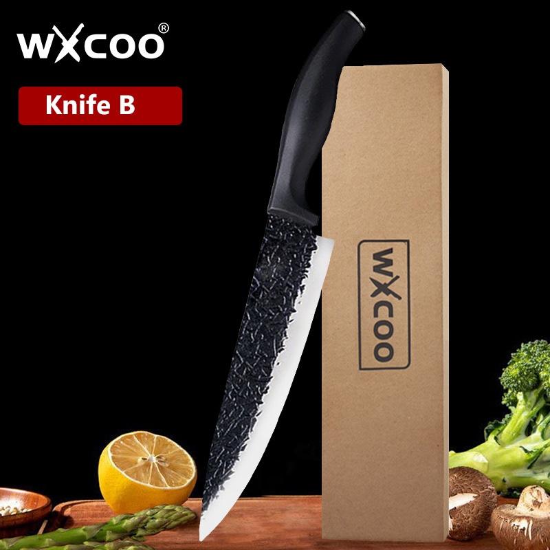 WXCOO Chef Butcher Boning Knife Handmade Forged Stainless Steel Fruit Meat Cleaver Utility Cutting Tool Kitchen Knife