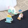 Cartoon Cute Kitty & Puppy Ice Cream Pin Badge for Sweater, Backpack, or Sofa Accessories