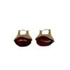 Premium Royal Sister French Retro Transparent Glazed Ear Buckle Earrings Cold Wind Niche High Sense Fashion Metal Earrings