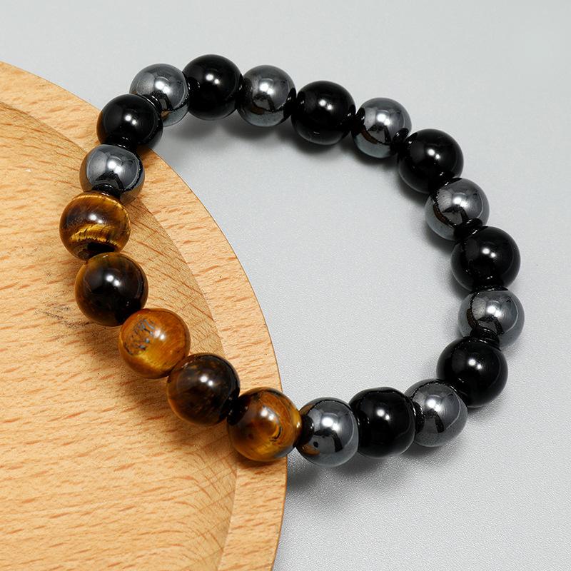 10mm tiger eye glass protective handmade bracelet for men as a gift