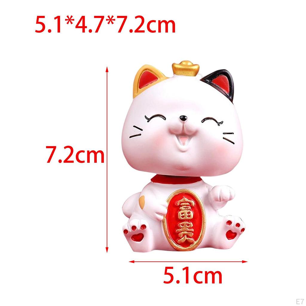 Cat Figurine Art Decorative Display Ornament Kitten Statue for Desk Chinese Year Gifts Car