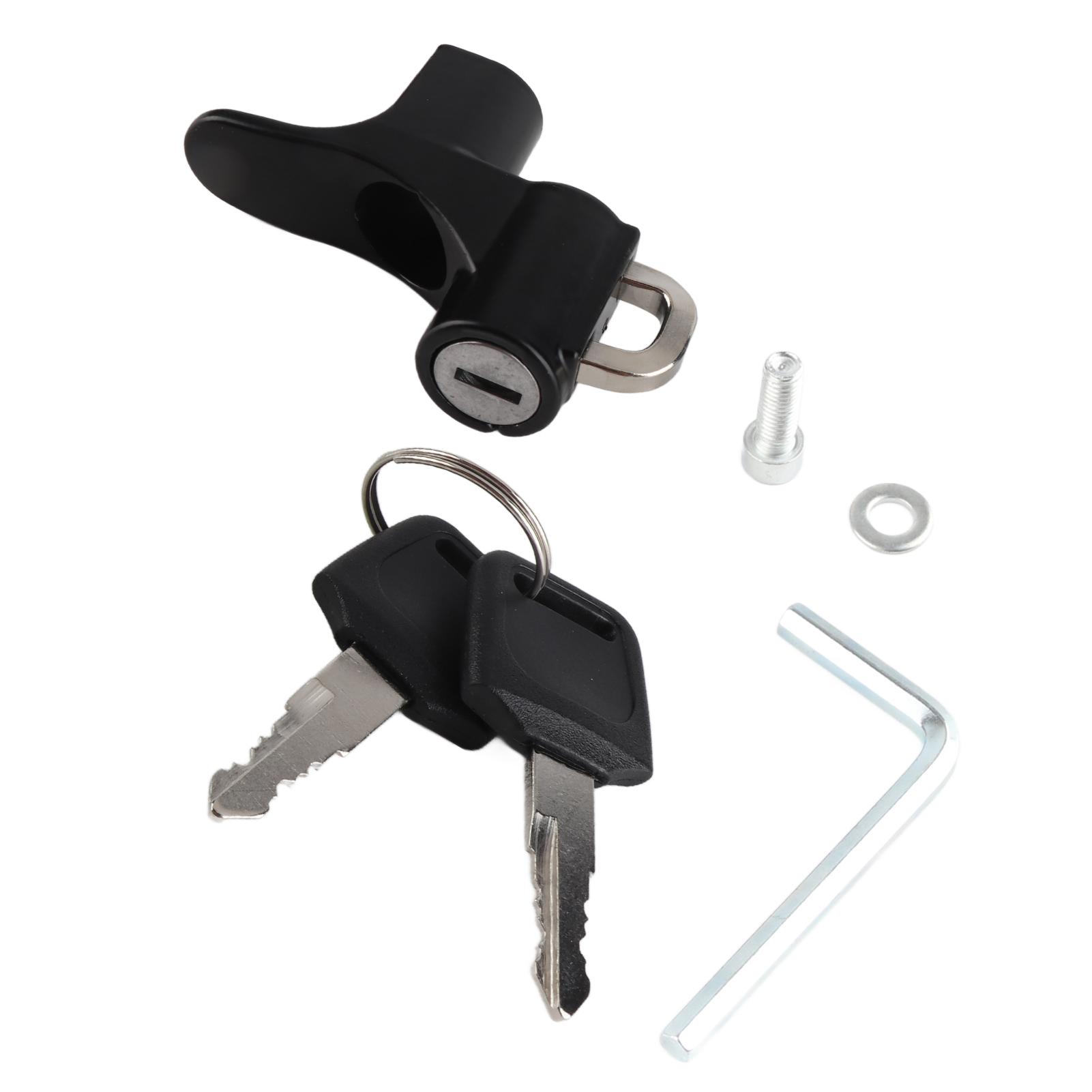 

Motorcycle Helmet Security Hook Lock with 2 Keys 6mm Screw Holes Anti Theft Aluminum Alloy for
