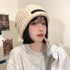 Gorro de lana grueso para circunferencia de cabeza grande, sombrero de invierno y otoño para mujer, holgado, cálido, de pelo, para cara grande, pequeño, con orejas, tejido