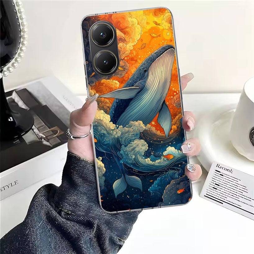 Humpback Whale Sea Giant Soft Phone Case For Xiaomi Redmi 15C 15 13C 13 Poco X5 X6 X7 F7 Ultra M7 12C 12 10 10C 9C 9A 9T 9 Funda