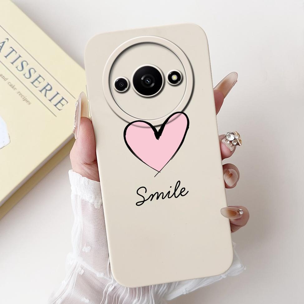 Für Redmi A3 Hülle Niedliche Cartoon Katze Ästhetisch Blumenmädchen Junge Stoßfeste Silikon-Rückabdeckung Für Xiaomi Redmi A3 Handyhülle Coque