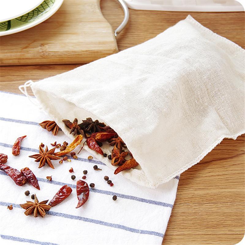 26cmX20cm Mesh Bag Cotton Linen Reusable Food Filter Mesh Bag Nut Milk Bean Muslin Fish Soup Cook Boiling