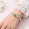 925 Silver Double Lucky Clover Guardian Lotus Flat Beads Fit Qikaola 925 Bracelets Fine DIY Jewelry For Women