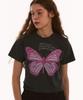 MATCHGLOBE Butterfly Crop Top (Dark Grey)