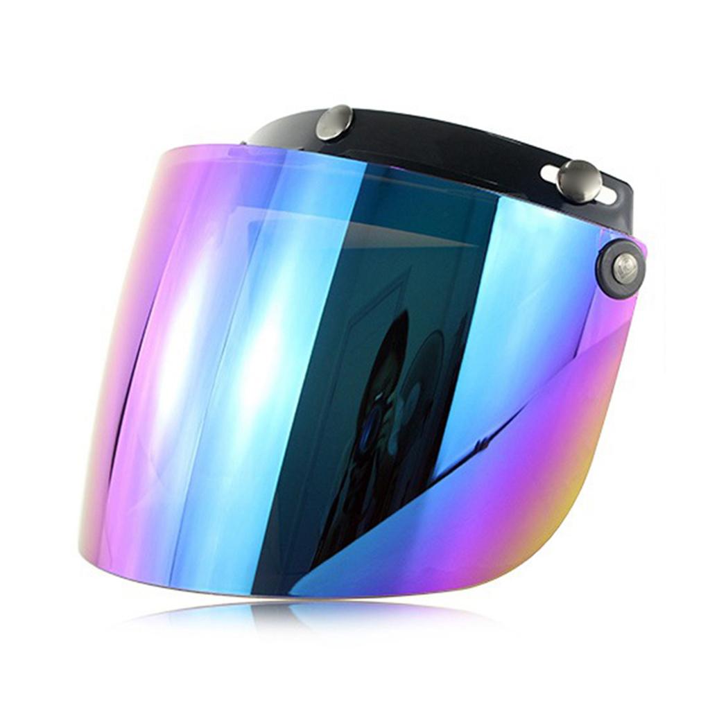 Visiera Durevole Antivento a 3 Bottoni per Caschi da Moto Ribaltabile Su Giù Aperto Antiabbagliante Accessori per Casco