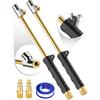 2 Pack 12" Extended Reach Dual Head Air Chuck, 2-Way Connection 1/4" FNPT Straight Foot Lock On Tire Inflate Chuck, Tire Chuck W/Quick Plug, Air