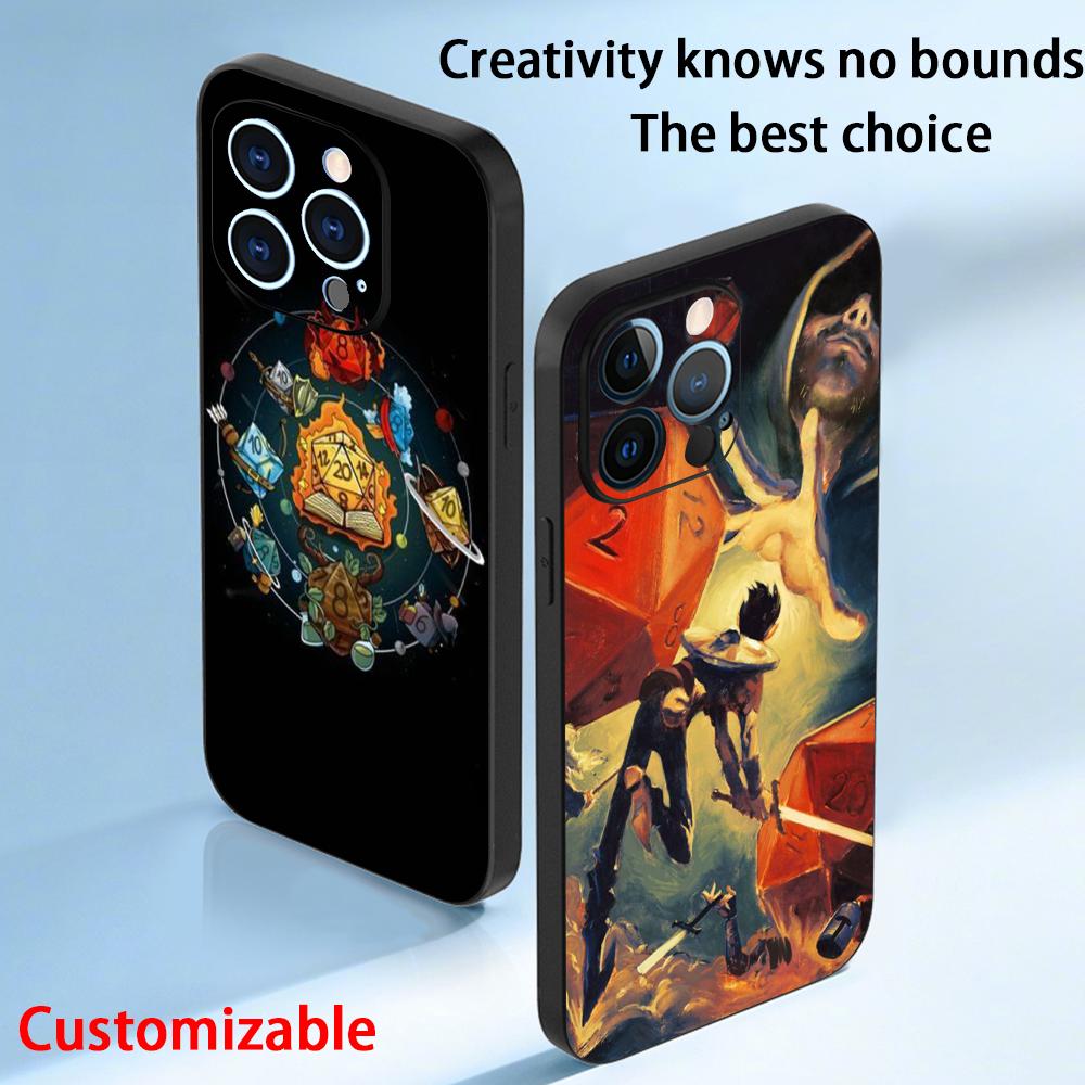 Dungeons Dragons dnd cool game Phone Case For iPhone 17 16 e 15 14 13 12 Plus Mini Pro Max Soft black Shockproof Cover