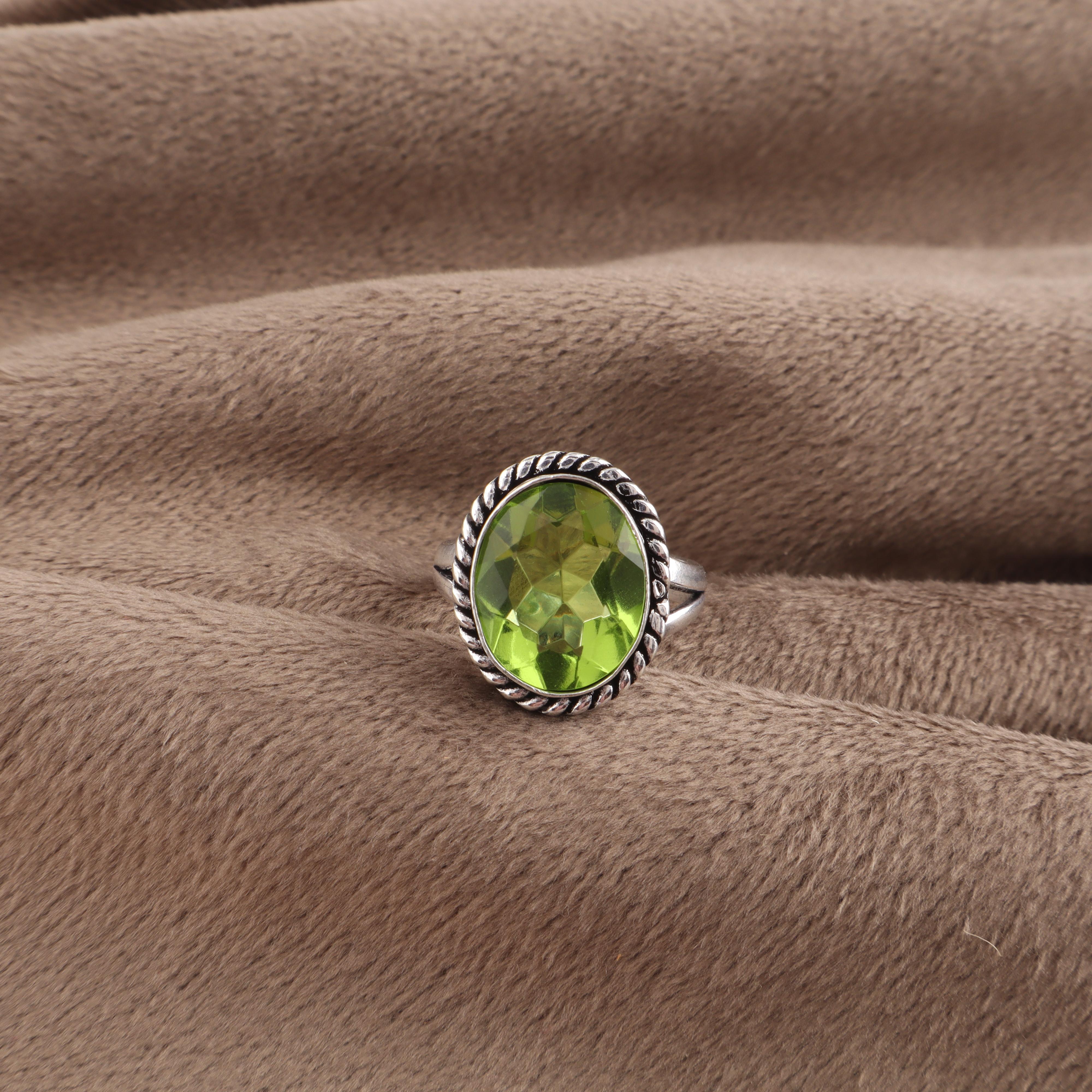 

Peridot Gemstone 925 Sterling Silver Designer Handmade Women Ring Gift For Her RR-84-12 13