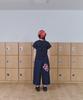 Tansanmageunesyum Cross Applique T-Shirt (Navy)