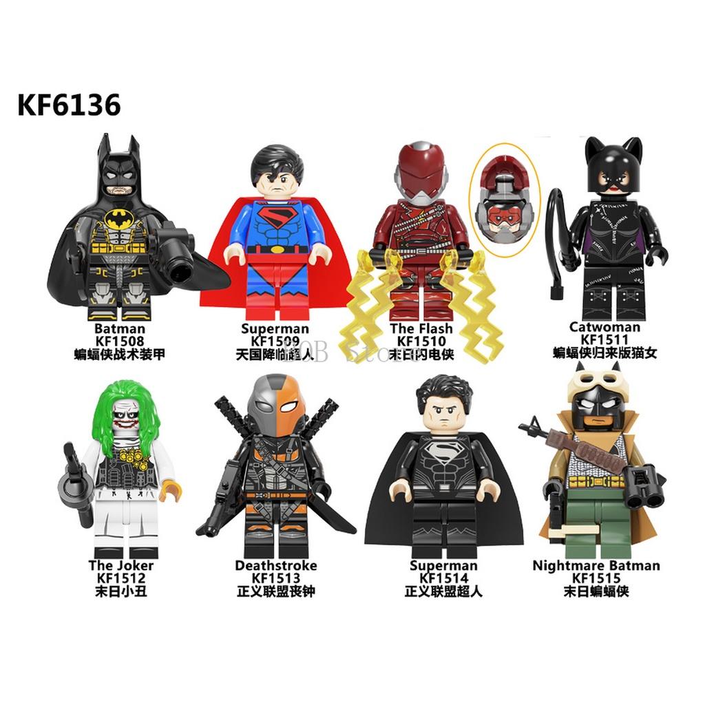 Minifigures Super Heroes Wander Woman The Flash Bat-man Aquaman Building Blocks Toys