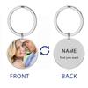 Print Demand Photo Keychain Personalized Custom Gift For Women Men Mother Father Dad Family Couple Stainless Steel Key Ring