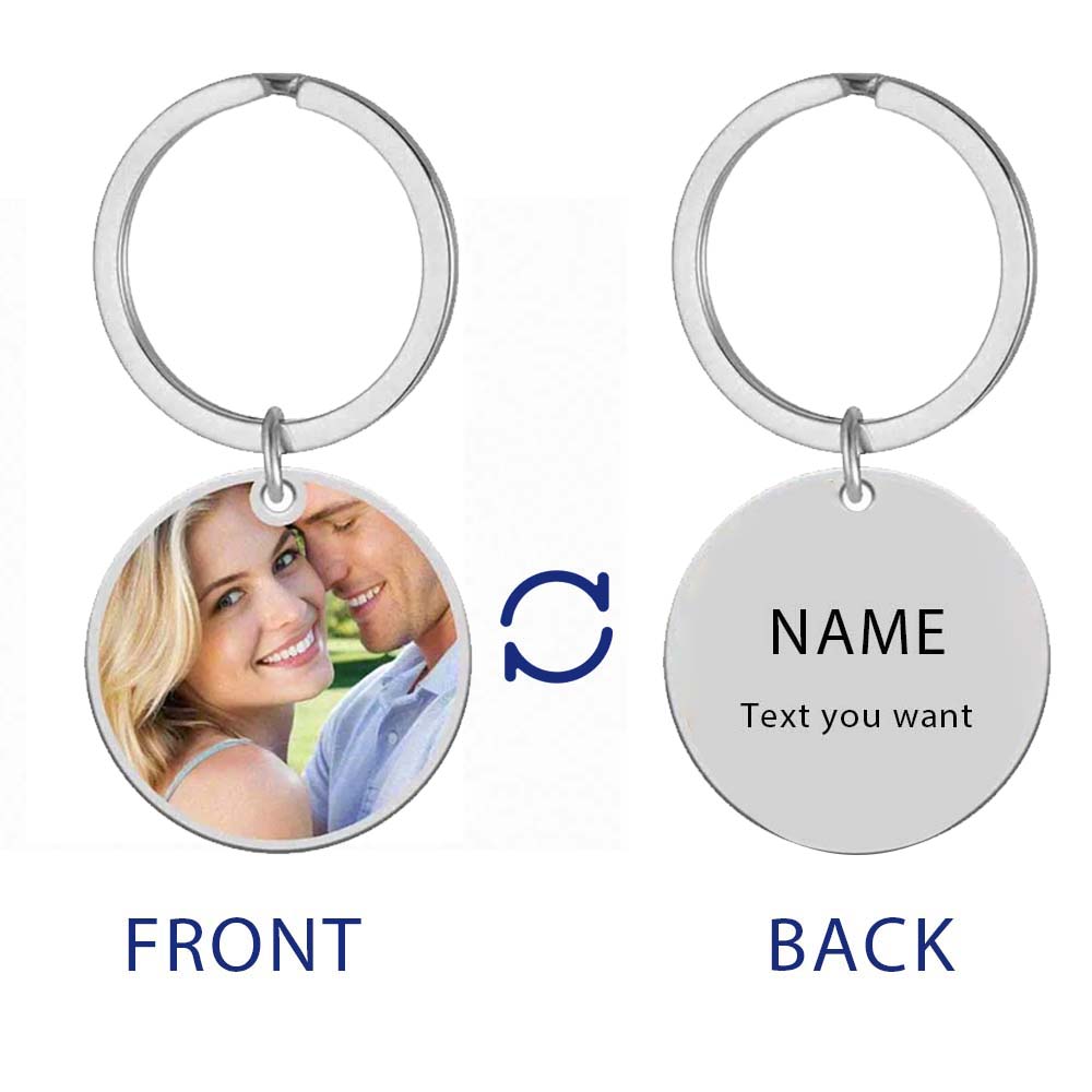 Print Demand Photo Keychain Personalized Custom Gift For Women Men Mother Father Dad Family Couple Stainless Steel Key Ring