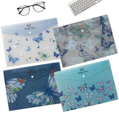 A4 Transparente Kunststoff-Dokumententasche mit Druckknopf und UV-Druck
