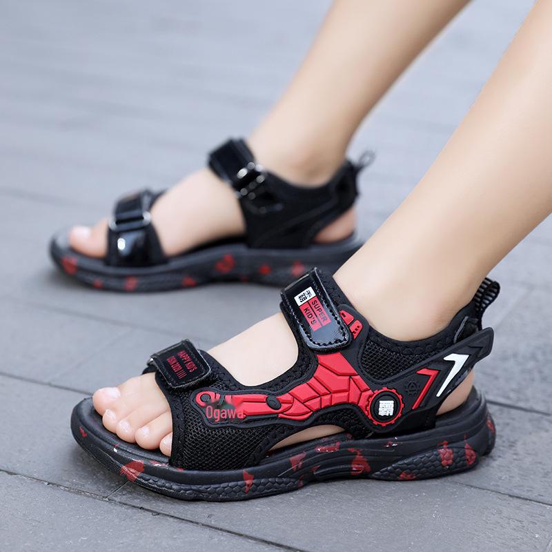 Boys' Non-Slip Sandals - Summer 2024: Soft Sole, Open-Toed Beach Shoes for Ages 6-15