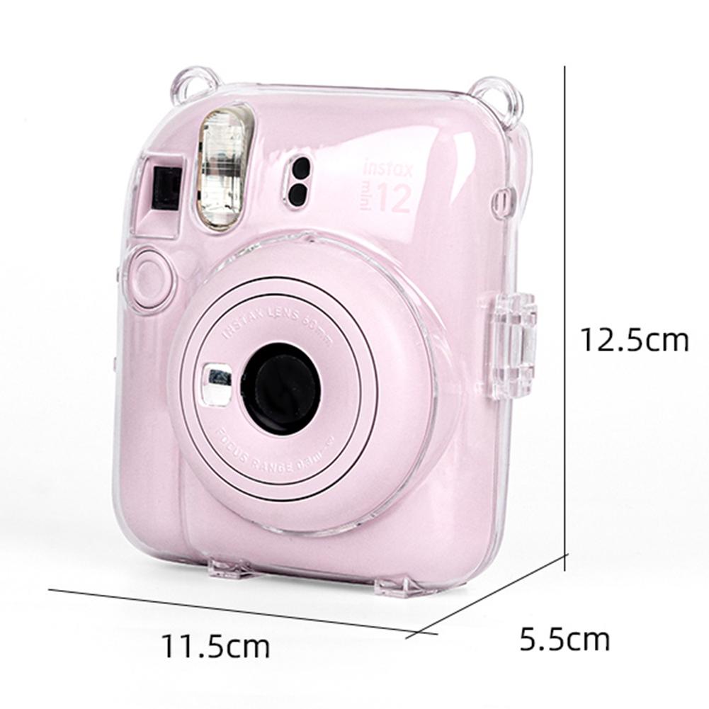 Mini Camera Bag Transparent Storage Case with Shoulder Strap Cover Shell for Fujifilm Instax Mini 12 for Camera Instax Mini12