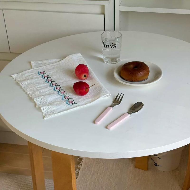 1Pc Solid Color Pastoral Style Photography Props Korean-style Cover Cloth Dust Cover Decorative Cloth Embroidered Cotton Placemat