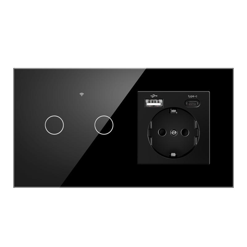 European Standard WIFI Smart Switch: Single Round Tempered Glass Voice & APP-Controlled Panel.