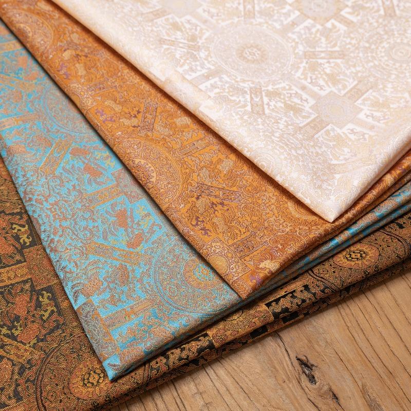 Chinese Style Song Brocade Jacquard Satin Fabric for DIY Sewing Top Waistcoat Cheongsam Dress Lustrous Clothing Fabric 100x150cm