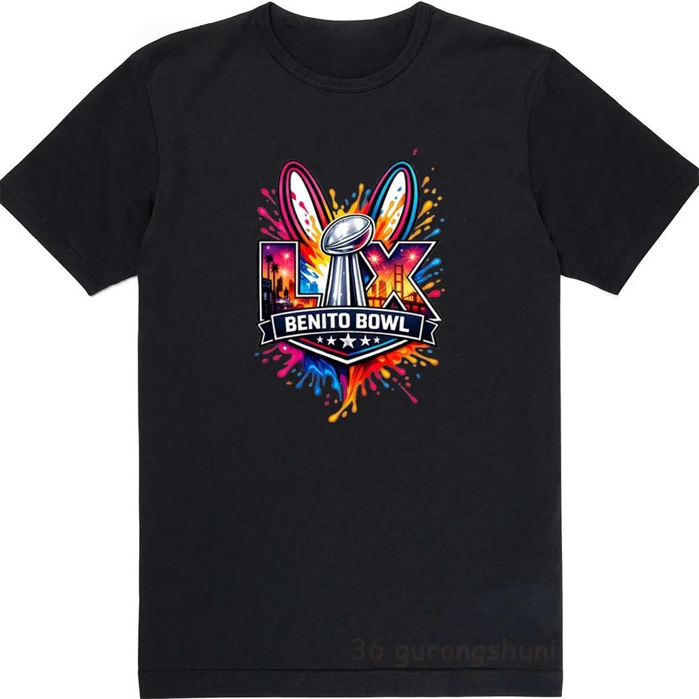 

Bad Bunny Tshirt Benito Bowl Tshirt 2026 Summer Clothing with Pattern Design Cotton Mens Oversized Tshirt Street Wear Y2K S