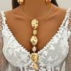 European and American Design Glossy Metal Folds Irregular Pendant Necklace Collarbone Necklace