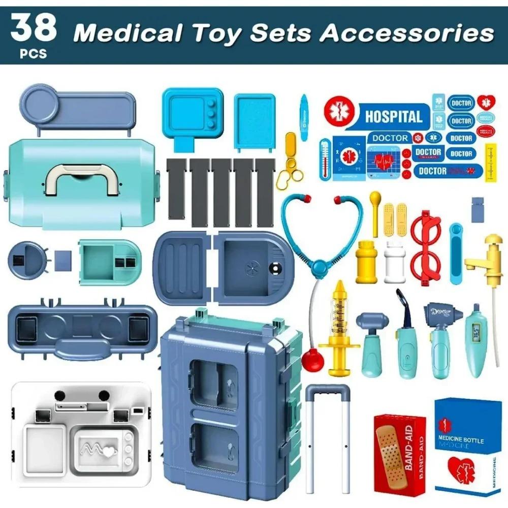 Kit Medico Giocattolo 3 in 1 Gioco di Finzione Set Medico Valigetta Playset Giocattoli per Gioco di Ruolo Stetoscopio & Strumenti Medici per Bambini Ragazzi Ragazze