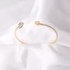 Crystal Heart Bangles for Women Gold Color Opening Cuff Adjustable Ladies Bangles Fashion Wedding Zircon Hand Accessories