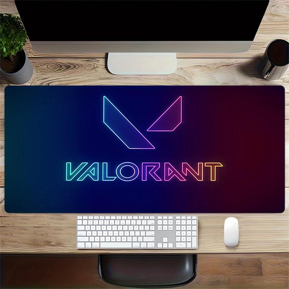1pc Large Gaming Mouse Pad, UV Reactive Non-Slip Desk Mat, Washable PolyesterValorant, Neon, Special Warfare HeroesComputer Pad with Vibrant