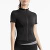 Schlankmachende Yoga Jacke Shirt Schwarz Weiß Yoga Crop Top Sportjacke T-Shirt Sport Fitnessstudio Laufen