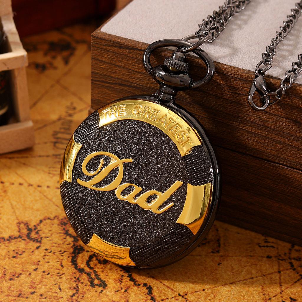 Dad Pocket Watch Quartz Pocket Watch Black Vintage
