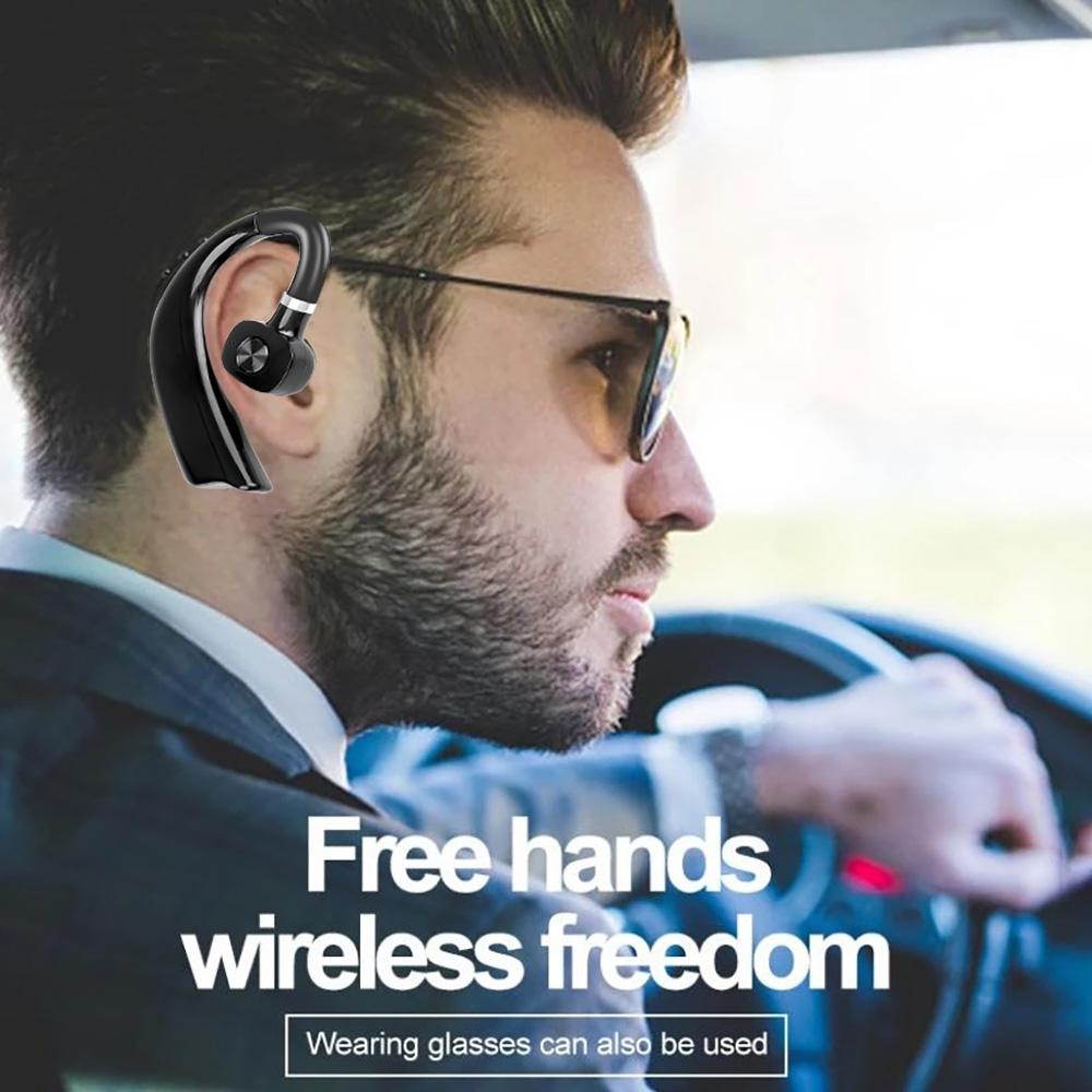 ZY-10 1 To 2 Bluetooth5.0 Wireless Earhook Earphone with Mic Handsfree Noise Reduction Stereo Headphones for Samsung iPhone Xiaomi Phone