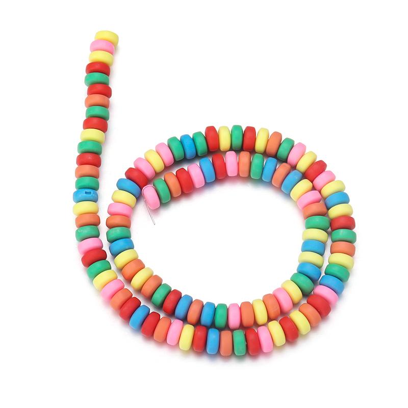 1 String Flat Round Soft Beads Colored Pottery Hole 2mm Spacer Bead For Diy Bracelet Necklace Women Jewelry Accessories Supplies