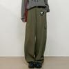 Bailuyu Women's 2025 Autumn Casual Colorblock Ruffle Cargo Pants