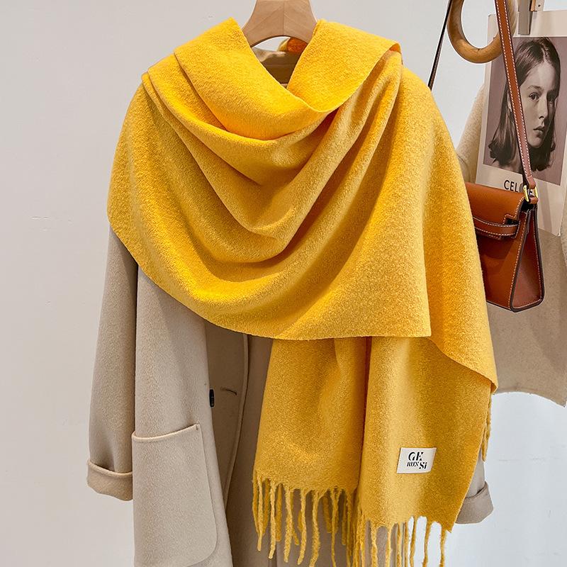 Haze blue imitation cashmere scarf women's new winter atmosphere scarf couple student men's shawl