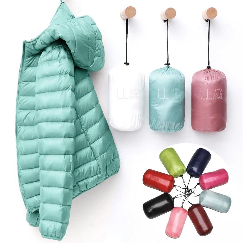 Women Winter Coat New Ultra Light White Duck Down Jacket Slim Women Winter Puffer Jacket Portable Windproof Down Coat