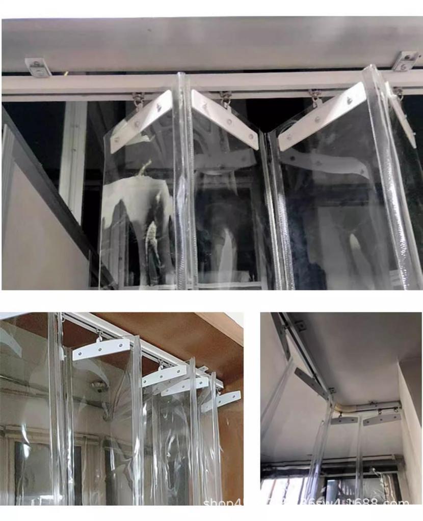 PVC Transparent Sliding Door Curtain - Windbreak, Rainproof, Household Partition