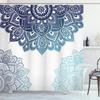 Bohemian 3D Shower Curtain, Indian Mandala Flower Green Blue Chic Color Modern Pattern Bathroom Fabric Home Decor Shower Curtain